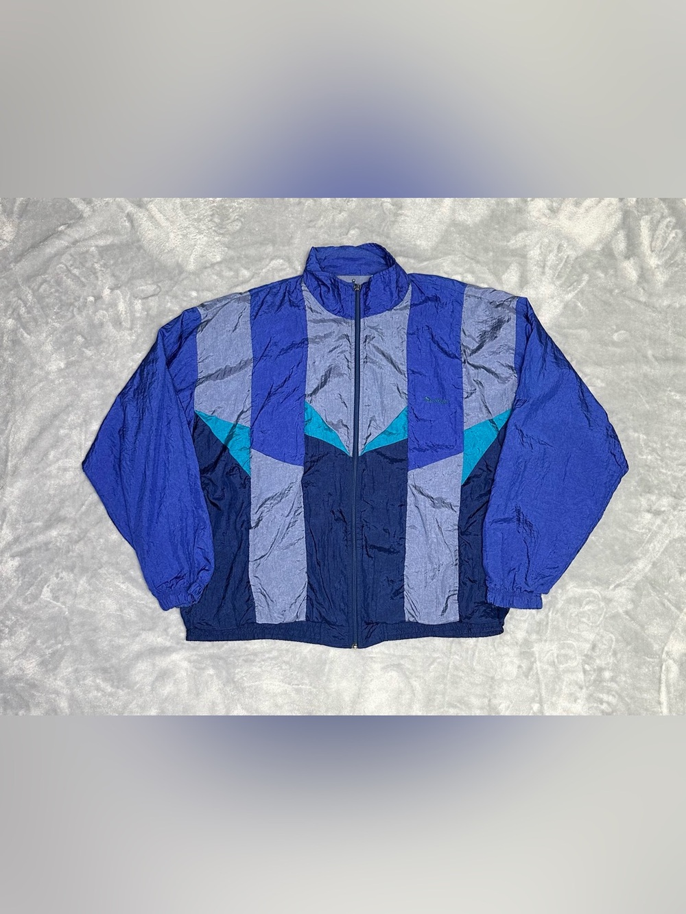 MacGregor Jacket Vintage Windbreaker Color Block Retro Blue Adult 2XL Full Zip